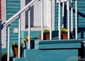 Travel photography:Staircase with flower pots in a house in St. John´s , Canada
