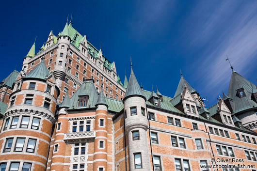 Close-up of the Château Frontenac castle in Quebec