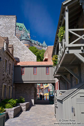 Old wooden houses in Quebec´s lower old town (basse ville)