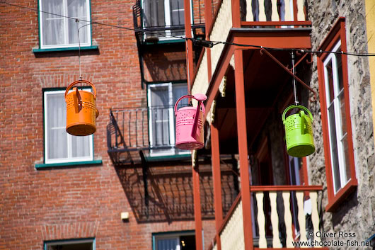 Watering can street lights in Quebec´s old town