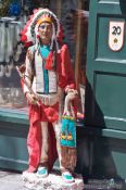 Travel photography:Native Canadian statue outside a shop in Quebec´s old town, Canada