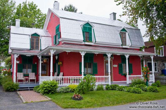 Typical old house along the Saint Lawrence river in Quebec