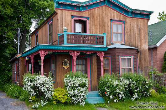 Typical old house along the Saint Lawrence river in Quebec