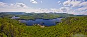 Travel photography:Panoramic view of the Lac Monroe lake in Quebec´s Mont Tremblant National Park, Canada
