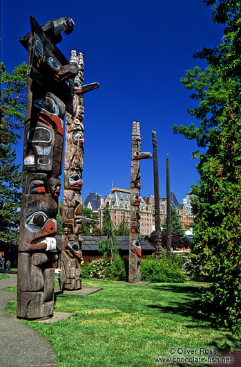 Totem Poles in Victoria, Vancouver Island
