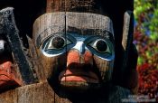 Travel photography:Totem Pole detail in Victoria, Vancouver Island, Canada