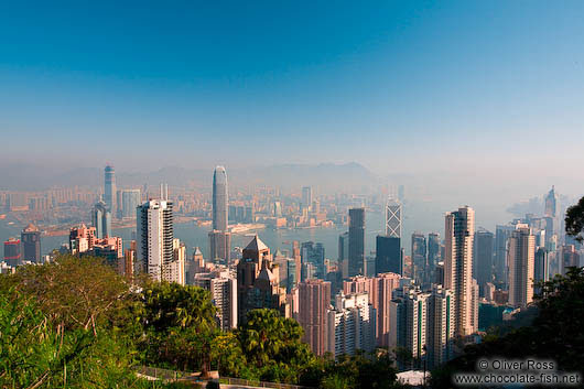Hong Kong skyline and bay 