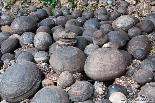 Round stones at Wenchang palace in Lijiang