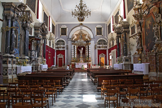 Inside Saint Saviour`s Church in Dubrovnik