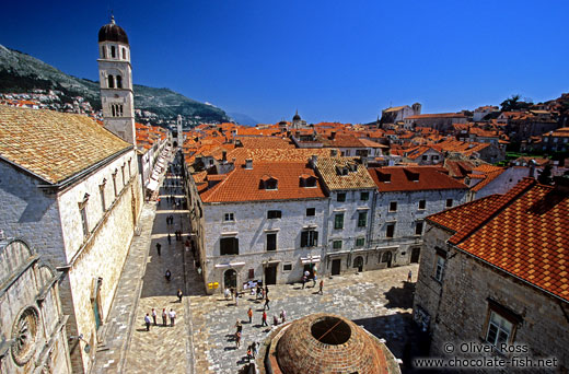 Aerial view of Dubrovnik main street