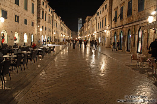 Dubrovnik main street by night