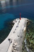 Travel photography:Bird`s perspective of the quay in Dubrovnik harbour, Croatia