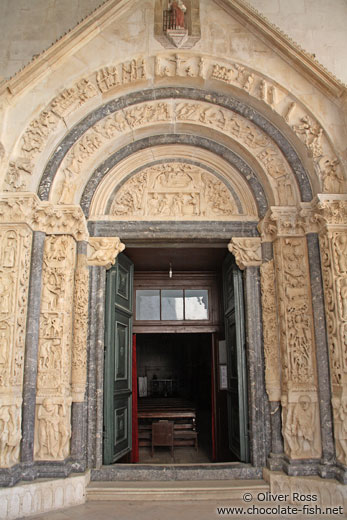 Entrance portal to the Katedrala Sveti Lovrijenac (Saint Lawrence Cathedral) in Trogir