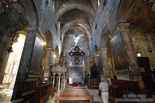 Inside the the Katedrala Sveti Lovrijenac (Saint Lawrence Cathedral) in Trogir