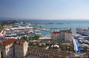Travel photography:Aerial view of Split harbour, Croatia
