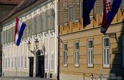 Travel photography:Parliament building along Trg Svetog Marka (Saint Mark`s square), Croatia