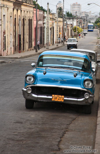 Cienfuegos street with classic car