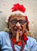 Travel photography:Woman with cigar in Havana, Cuba