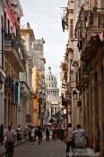 Travel photography:Havana street with Capitolio, Cuba