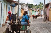 Travel photography:Trinidad street with horse carriage, Cuba