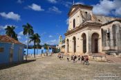 Travel photography:The Plaza Mayor (main square) with the iglesia Parroquial de la Santísima Trinidad, Cuba