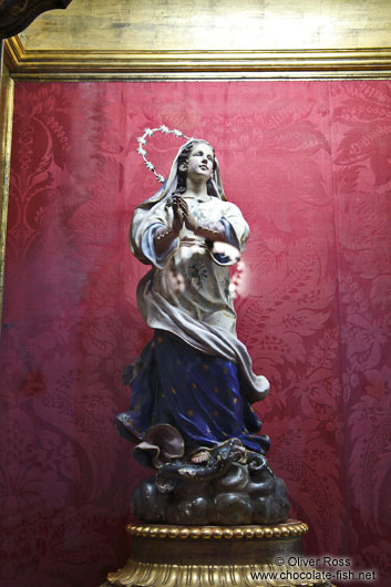 Pregnant Maria inside the Parroquia de San Juan Bautista de Remedios