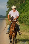 Travel photography:Man on horse near Viñales, Cuba