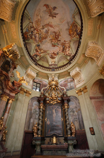 Side chapel in Prague`s St. Nicolas church 