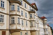 Travel photography:Facade in Prague`s Lesser Quarter, Czech Republic