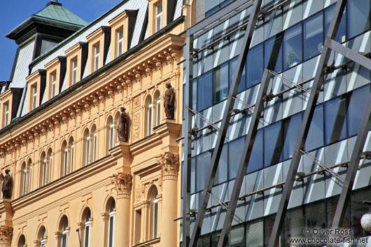 Old-new contrast in Prague`s New Town 