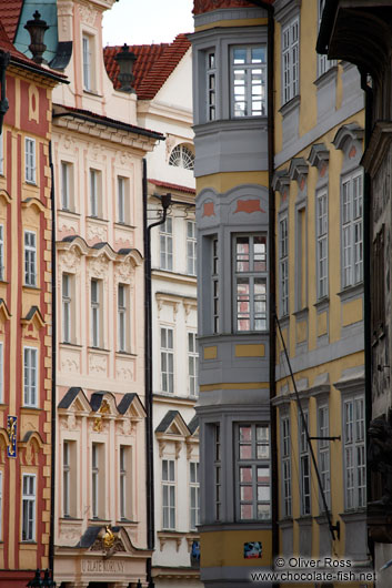 Houses near Prague`s old town square