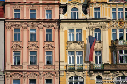 Facades on Prague`s Old town square