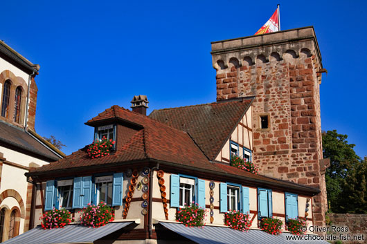House with old watch tower in Obernai