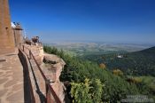 Travel photography:View from the Saint Odile monastery onto the Vosges mountains  and the Rhine valley, France