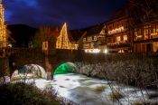 Travel photography:Kaysersberg village by night, France