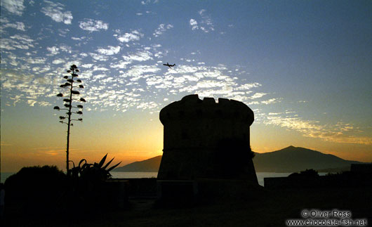 Sunset over Porticio Tower (Corsica)