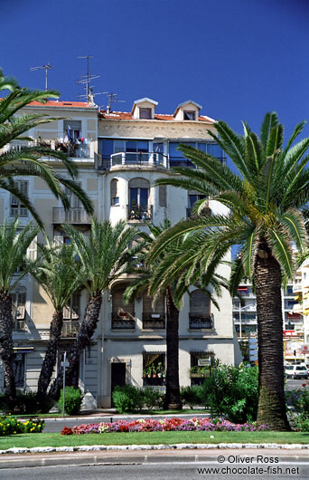 Houses along the promenade des Anglais in Nice