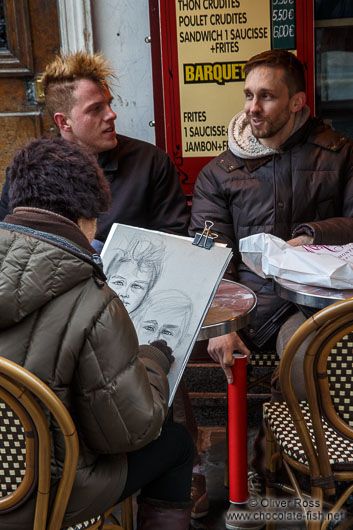Having your portrait done by an artist in Paris´ Montmartre district