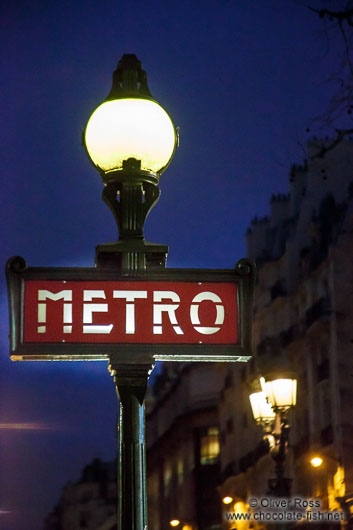 Sign for a Paris underground station