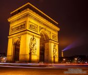 Travel photography:Paris Arc de Triomphe with the Eiffel Tower in the background, France