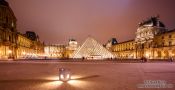 Travel photography:Paris Louvre Museum by night, France