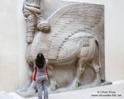 Travel photography:Assyrian hall in the Louvre museum in Paris, France