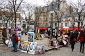 Travel photography:Artists display their work in Paris´s  Montmartre district, France