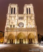 Travel photography:View of Notre Dame cathedral by night, France