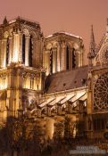 Travel photography:Paris Notre Dame cathedral by night, France
