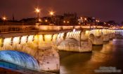 Travel photography:View of the Pont Neuf by night, France