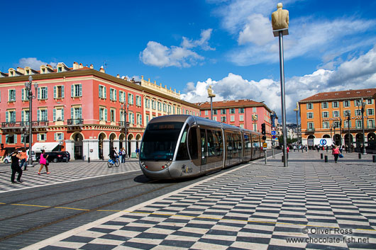 The Place Masséna in Nice with tramline