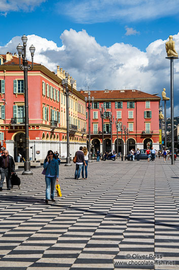 Houses along the Place Masséna in Nice
