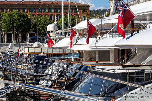Luxury yachts in the port of Nice