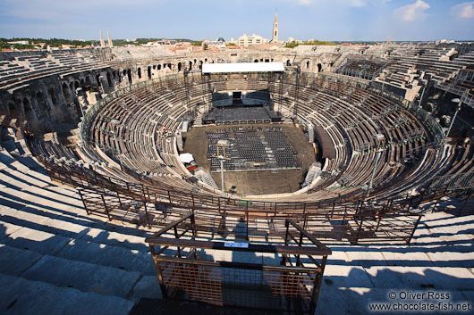 The roman coliseum in Nimes  